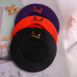 Halloween Pumpkin Beret Women's Festive Party Dress Up Wool Hat