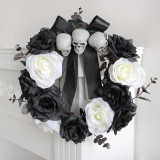 Halloween home ghost door pendant skull rose rattan wreath wreath haunted house horror party decorations