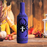 (2PCS)Halloween Skull Pumpkin knitting wine bottle props