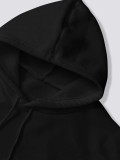 Fall/Winter Women Printed Hood Loose Casual Top