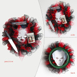 Halloween mask door hanging decoration creative ghost festival party wreath hanging haunted house layout props