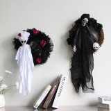 Halloween white ghost door hanging ghost festival horror party garland hanging haunted house decoration props