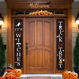 (2PCS)halloween curtain festive background decoration couplet banner pumpkin ghost banner