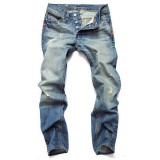 Denim Pants Men'S Side Pocket Tight Fitting Jeans
