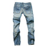 Denim Pants Men'S Side Pocket Tight Fitting Jeans