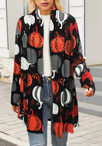 Casaco de cardigan de manga comprida feminina outono moda Halloween