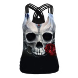 Halloween Night Street Show Horror Skull Print Ladies Camisole
