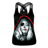 Halloween Night Street Show Horror Skull Print Ladies Camisole