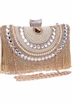 Bolso de noche con flecos de perlas para mujer