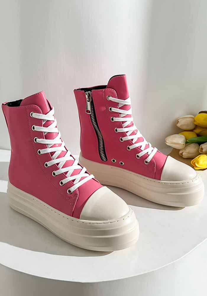 Side tie High top Canvas Shoes