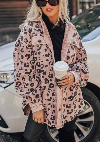 Женская модная повседневная куртка с леопардовым принтом