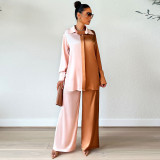 Women's Casual Loose Colorblock Shirt and Pants Two Piece Set