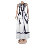 Sexy Skeleton Slim Halloween Long Dress
