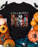 Halloween Print Horror Movie Round Neck T-Shirt