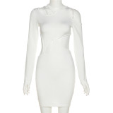 Fall Women Sexy Long Sleeve Cutout Bodycon Dress