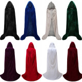 halloween velvet cape hooded wizard cape witch trench coat