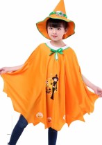 Halloween children's cloak show costume witch pumpkin magician cloak dress up