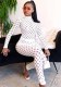 Women Sexy Hollow Long Sleeve Top+Pant Two-piece Set
