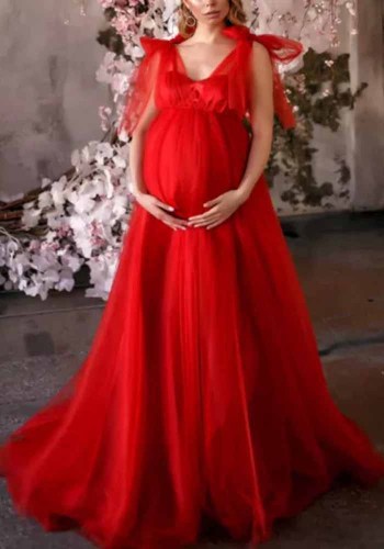 Vestido de maternidad de malla esponjosa elegante para mujer