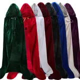 halloween velvet cape hooded wizard cape witch trench coat