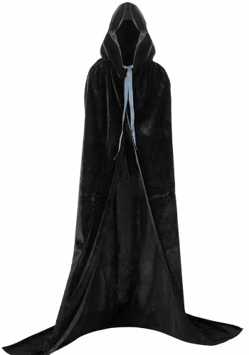 halloween cape hooded velvet trench coat stage costume