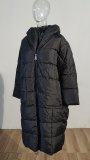 Kadın Kış Gevşek Artı Boyutu Uzun Kapşonlu Yastıklı Ceket Üzeri Diz Aşağı Ceket