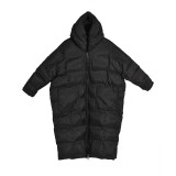Damen Winter Loose Plus Size Long Hooded Padded Jacket Overknee Daunenmantel