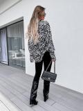 Women'S Fashion Loose Zebra Pattern Long Sleeve Shirt