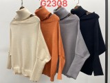 Solid Color Turndown Collar Knitting Shirt Autumn and Winter Sexy Leaky Shoulder Sweater Women