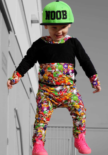 Boys Long Sleeve Cartoon Sports Top And Pant Two Piece Set