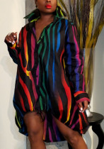 robe chemisier ample colorée imprimée pour femme