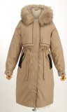 Parker jas Winter Maxi warme jas met rits Bontkraag fleece jas Tweedelig set