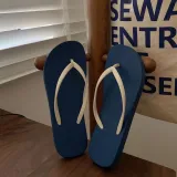 Summer Flat Flip-Flops Female Couple Simple Solid Color Clip-On Beach Slippers Summer