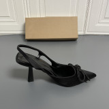 Scarpin Heels Bow Black Back Strap High-Heeled Stiletto Sandals Women'S Rhinestone Shoes