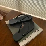 Summer Flat Flip-Flops Female Couple Simple Solid Color Clip-On Beach Slippers Summer