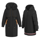 Parker Jacket Winter Maxi Warm Zipper Coat Fur Collar Fleece Jacket Two-Piece Set
