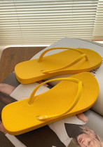 Summer Flat Flip-Flops Female Couple Simple Solid Color Clip-On Beach Slippers Summer