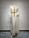 Muslim Clothing Abaya Dress Fall Winter Arabian Dress Shiny Beaded Dress