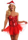 Women Sexy Christmas Strapless Sequins Mesh Patchwork Party Dress