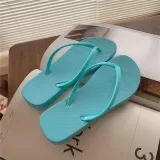 Summer Flat Flip-Flops Female Couple Simple Solid Color Clip-On Beach Slippers Summer