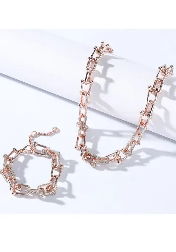 Women Diamond Necklace Geometric Vintage Chain