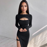 Women Fall Sexy Cutout Bodycon Dress