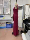 Women One Shoulder Sleeveless Bodycon Dress Evening Dress