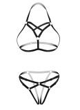 Erotic Tight Fitting Elastic High Stretch Black One Piece Rope Magic Game Clothes Sexy Lingerie Women