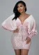Women Fashion Bodycon V-Neck Solid Sequin Sexy Club Dress