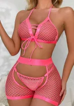 Sexy Garter Cutout See-Through Bikini Lingerie Set
