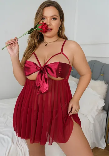 Sexy Babydoll Lingerie Sexy See-Through Mesh Sexy Nightdress