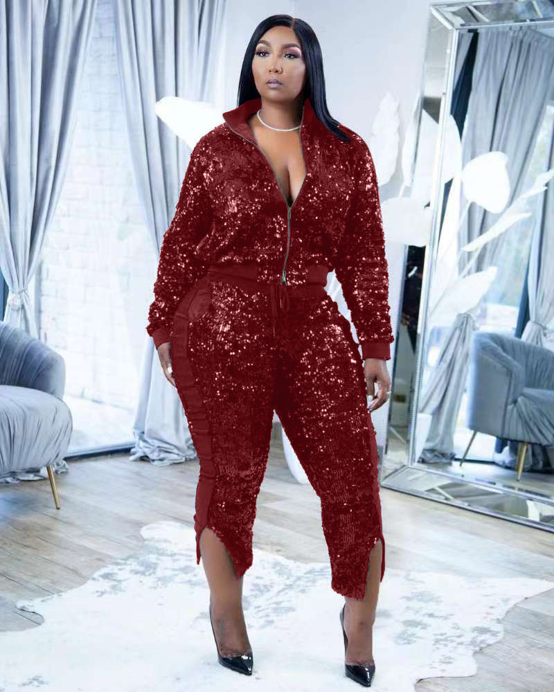 RED SEQUINS JUMPSUIT | HAUTE BY TAI´SHEREE