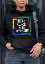 Sudaderas con capucha sueltas de manga larga con estampado informal para mujer