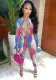 Women Fall Sexy mesh See-Through Lace-Up Long Sleeve Jumpsuit